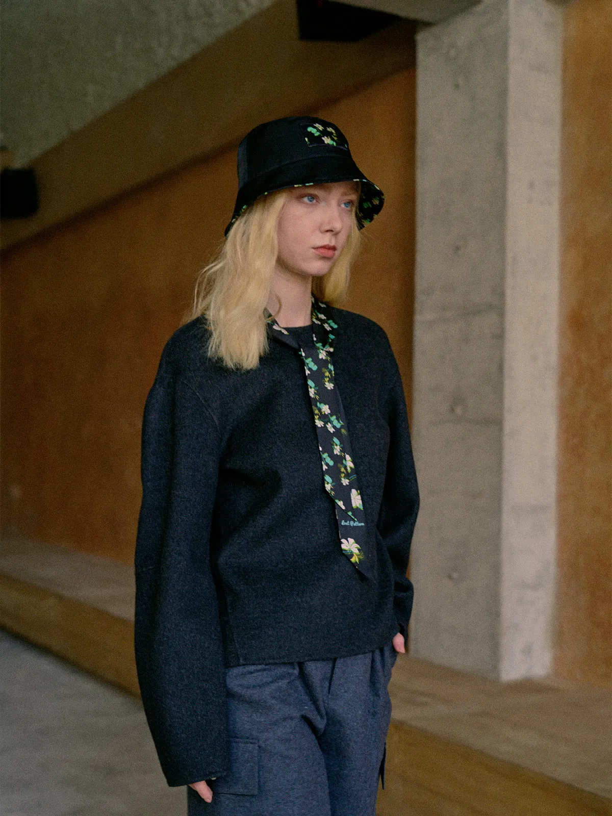 "Beach Blossom" Reversible Bucket Hat - Black