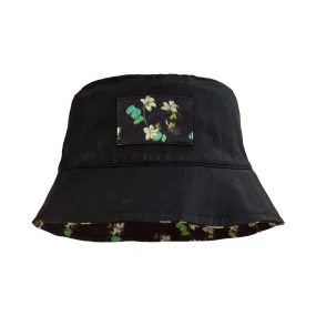 "Beach Blossom" Reversible Bucket Hat - Black