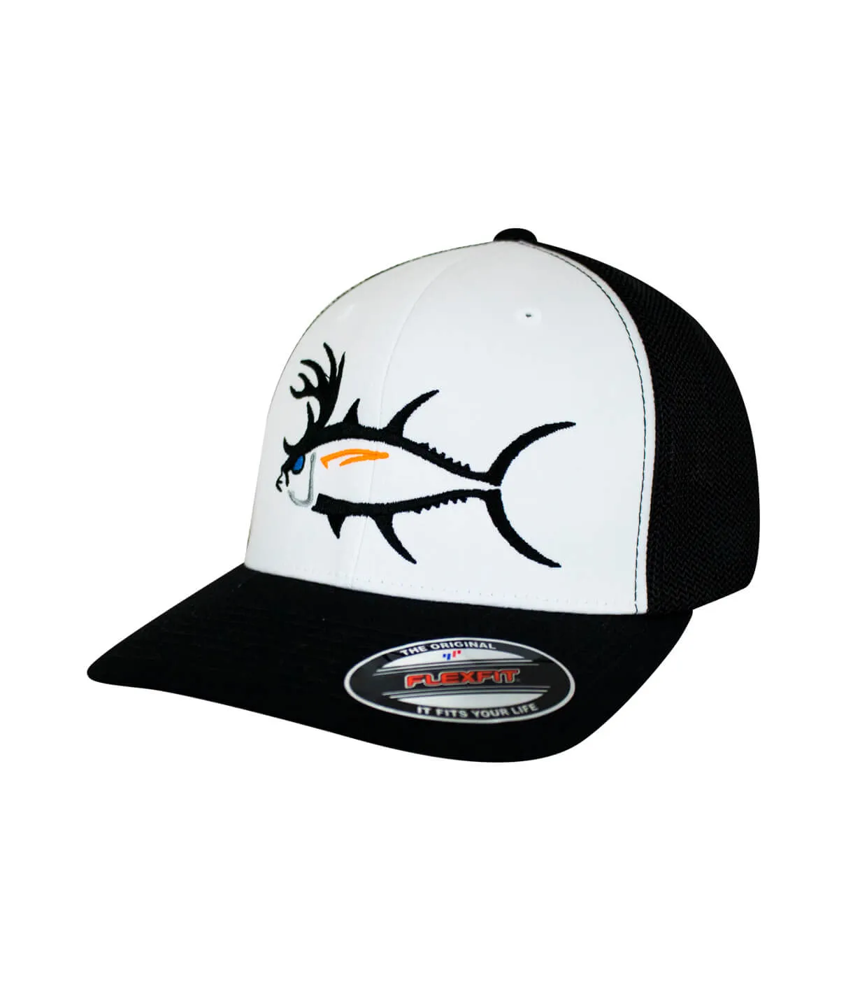 "Buck-Eye" Black & White Unisex Meshback Flexfit Hat