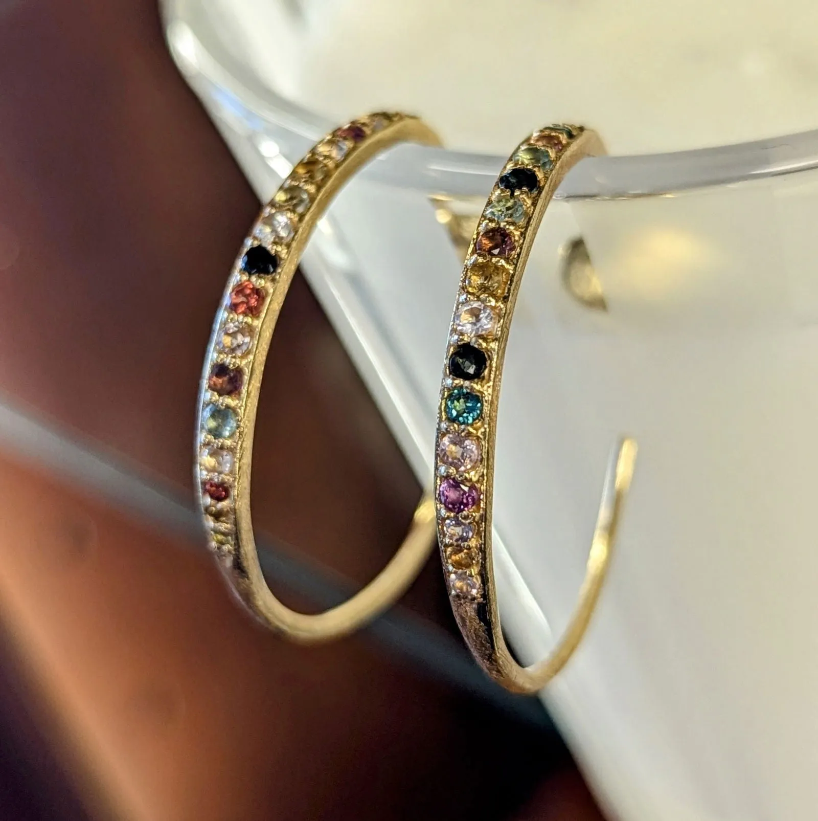 "Stars" Tourmaline Hoops