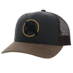 "Strap" Charcoal/ Brown w/Roughy Circle Patch Hat by Hooey