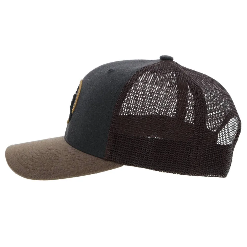 "Strap" Charcoal/ Brown w/Roughy Circle Patch Hat by Hooey