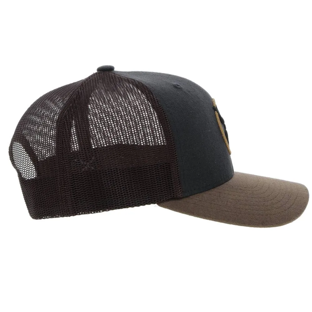 "Strap" Charcoal/ Brown w/Roughy Circle Patch Hat by Hooey