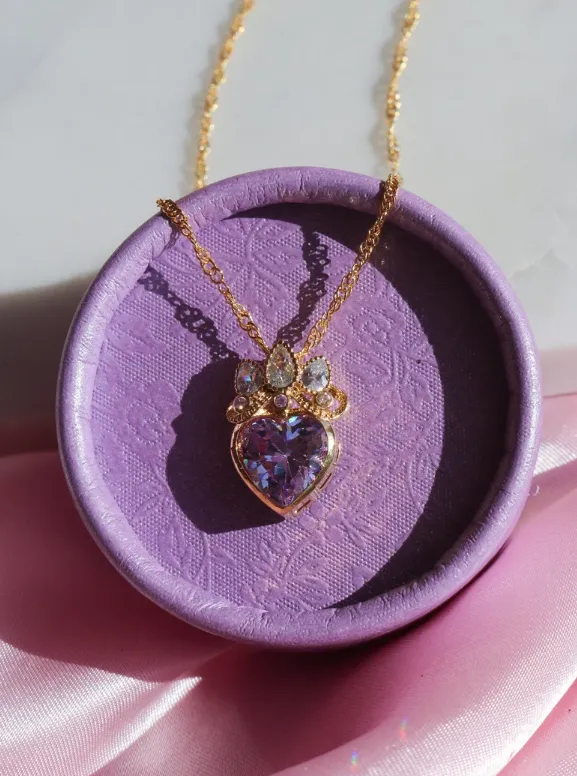 Rapunzel Crown Heart Necklace, Princess Jewelry