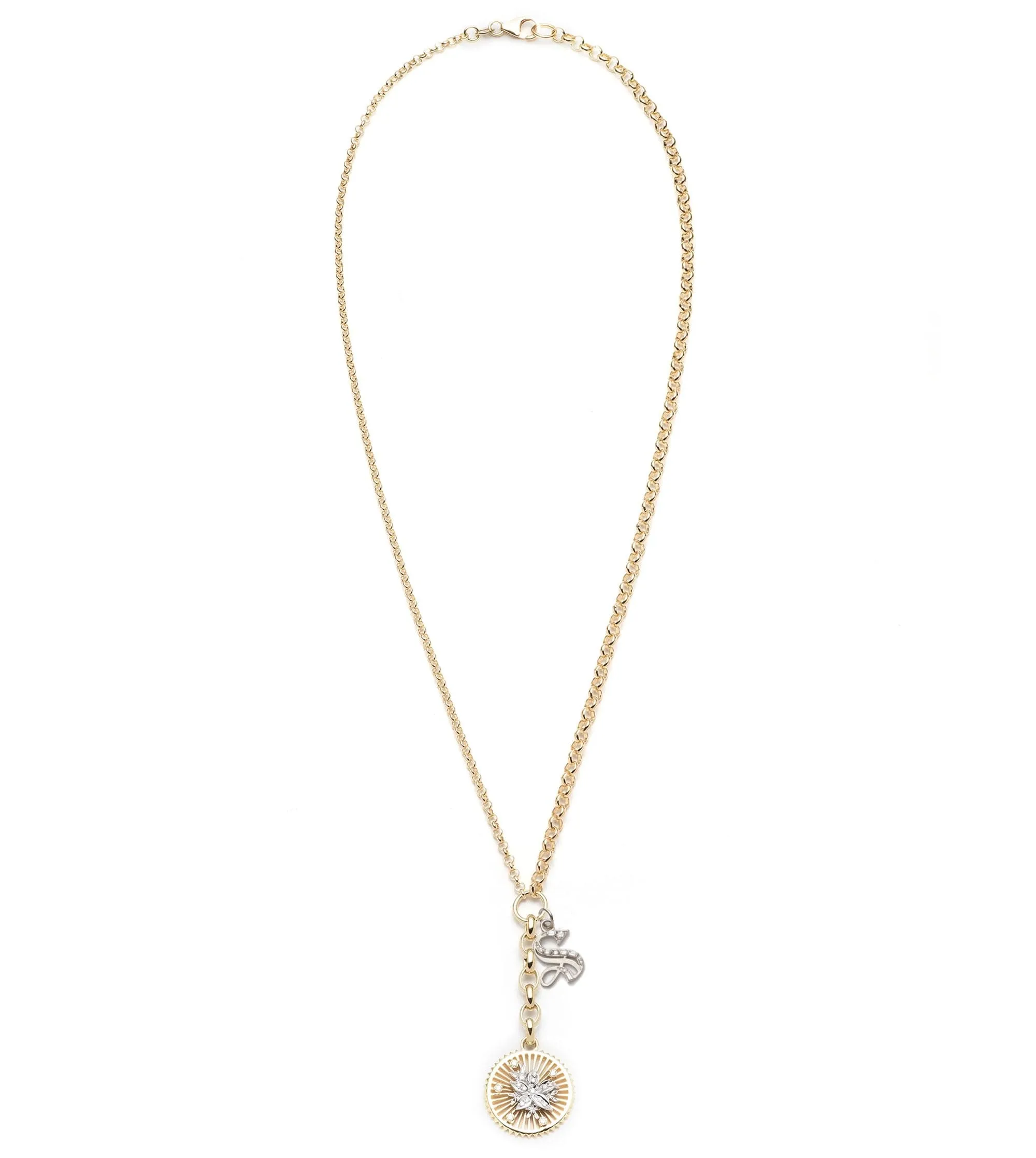 Resilience Initial Story : Medium Mixed Belcher Extension Chain Necklace