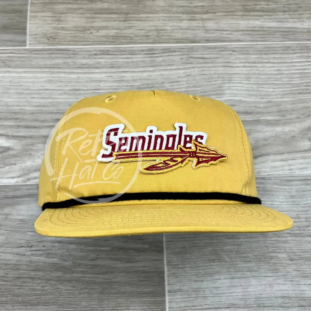 Retro Florida State / FSU Seminoles Patch on Retro Rope Hat