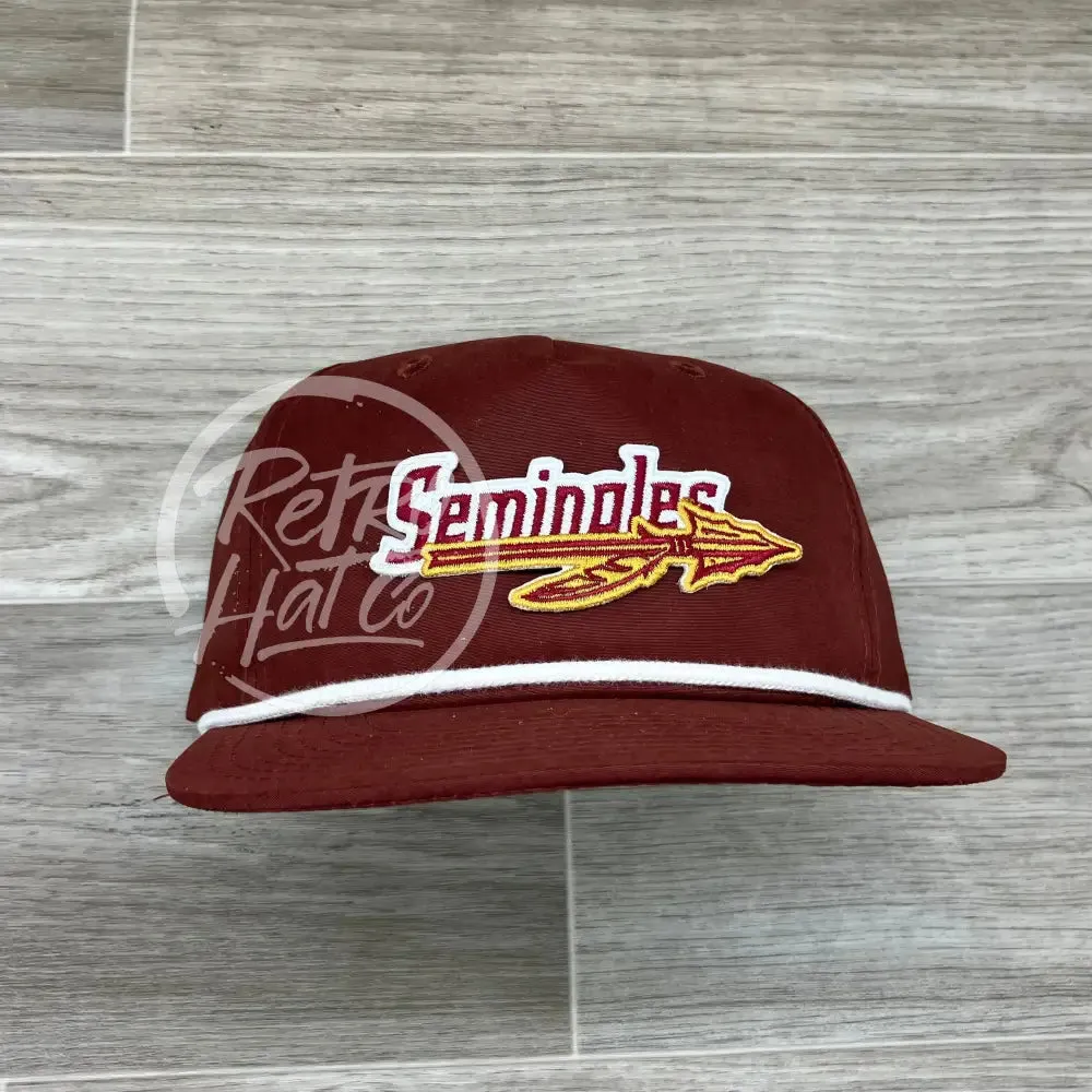 Retro Florida State / FSU Seminoles Patch on Retro Rope Hat