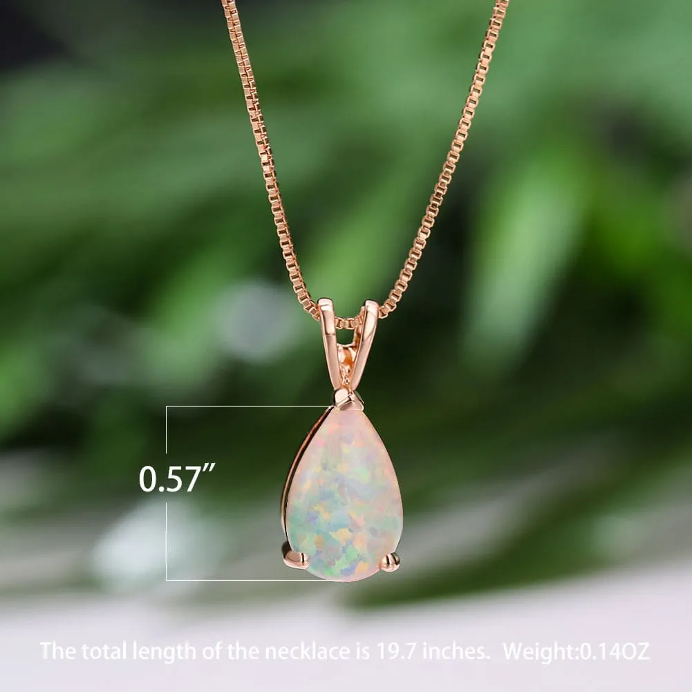 Rhinestone Water Drop Geometry Pendant Necklace