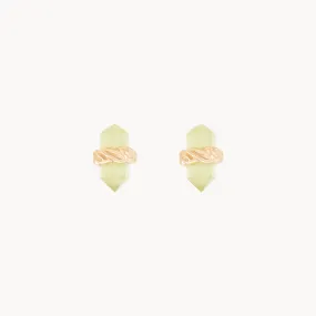 rooted wisdom jade earring - 14k yellow gold, jade gemstone