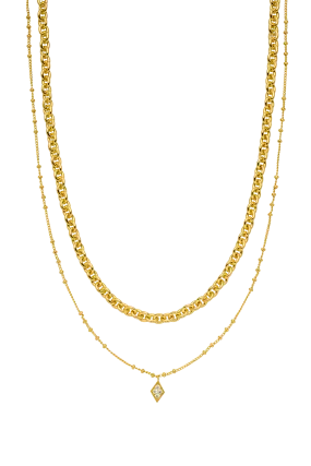 Rose Diamond Necklace 18K Gold Plated