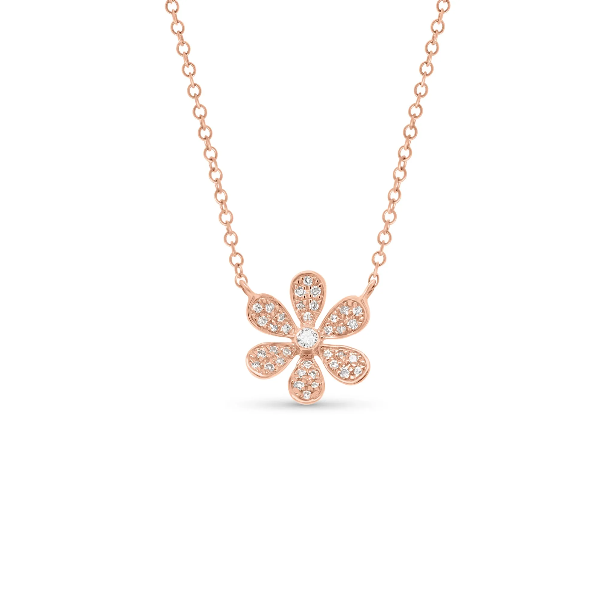 Round Diamond Daisy Necklace