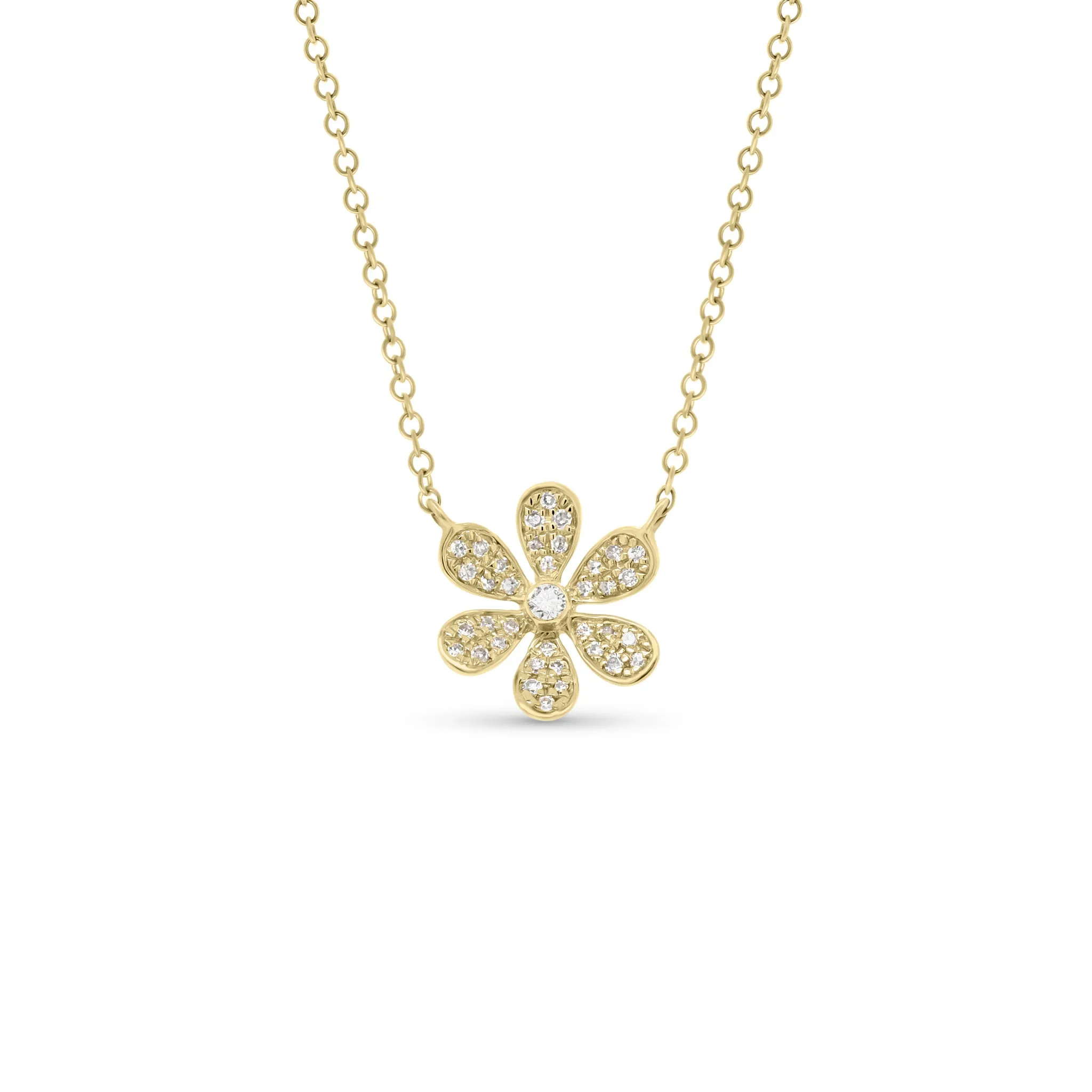 Round Diamond Daisy Necklace