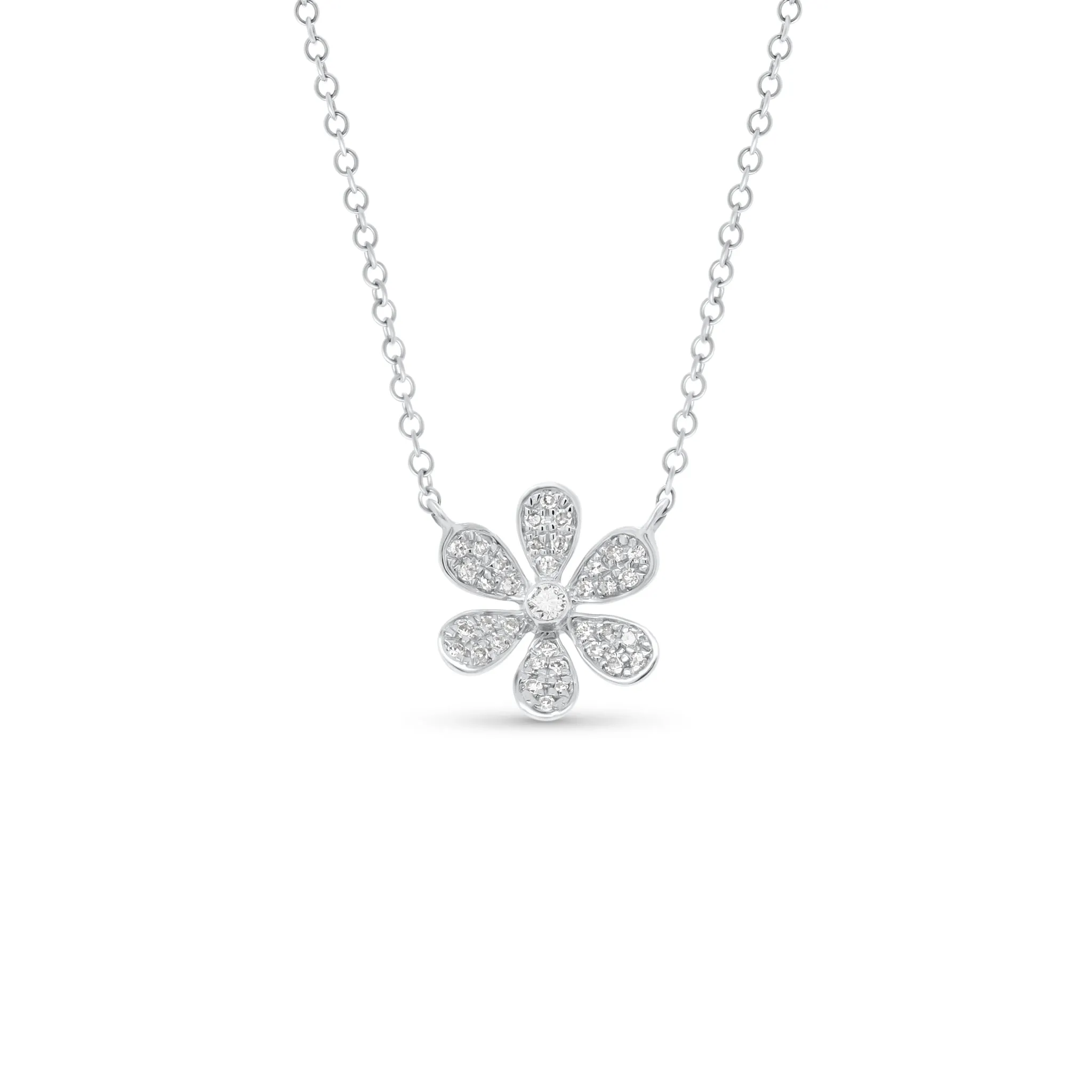 Round Diamond Daisy Necklace