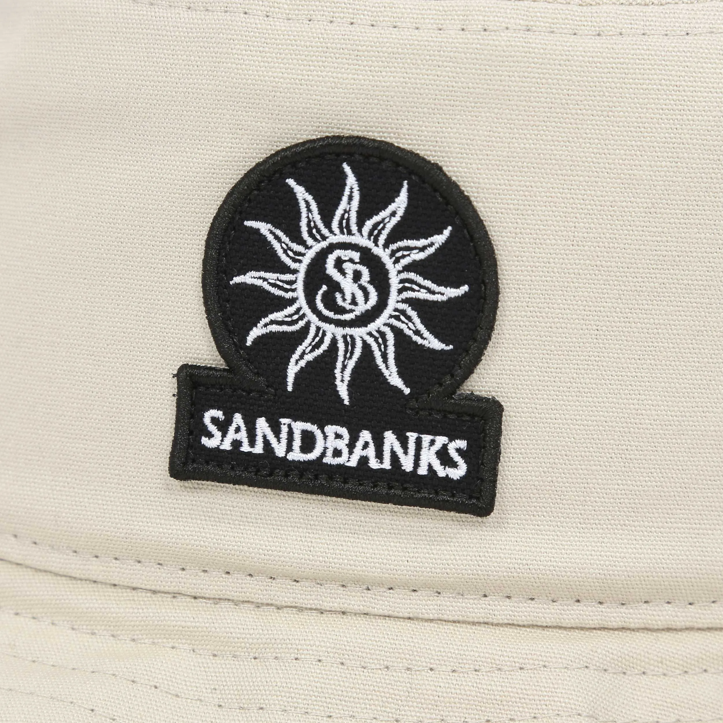 Sandbanks Badge Logo Bucket Hat in Stone