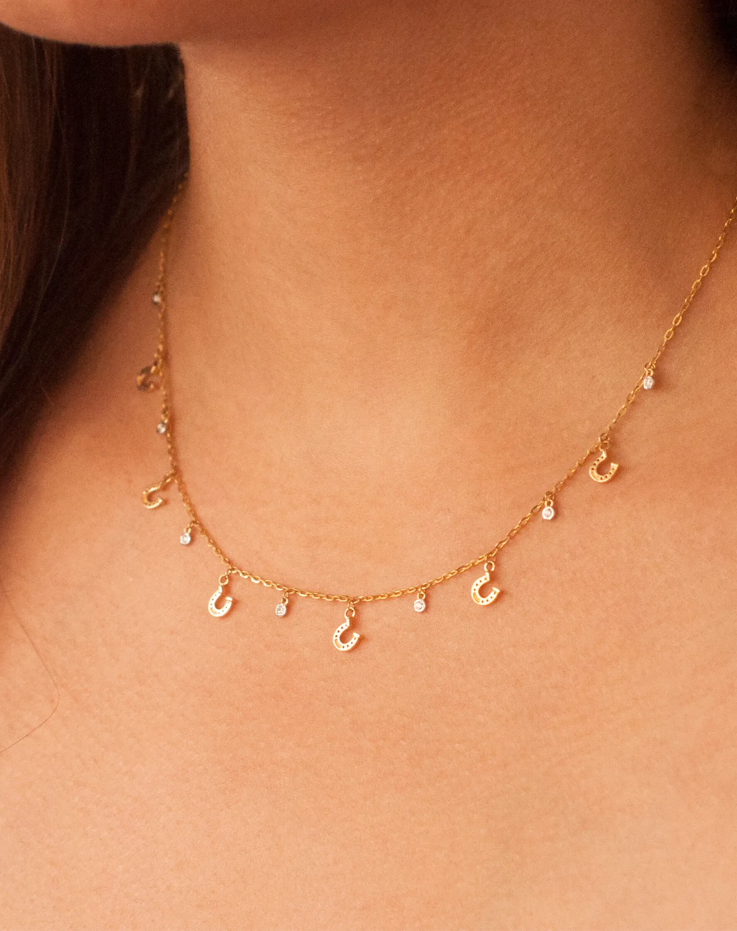 Scattered Horseshoe Diamond Necklace