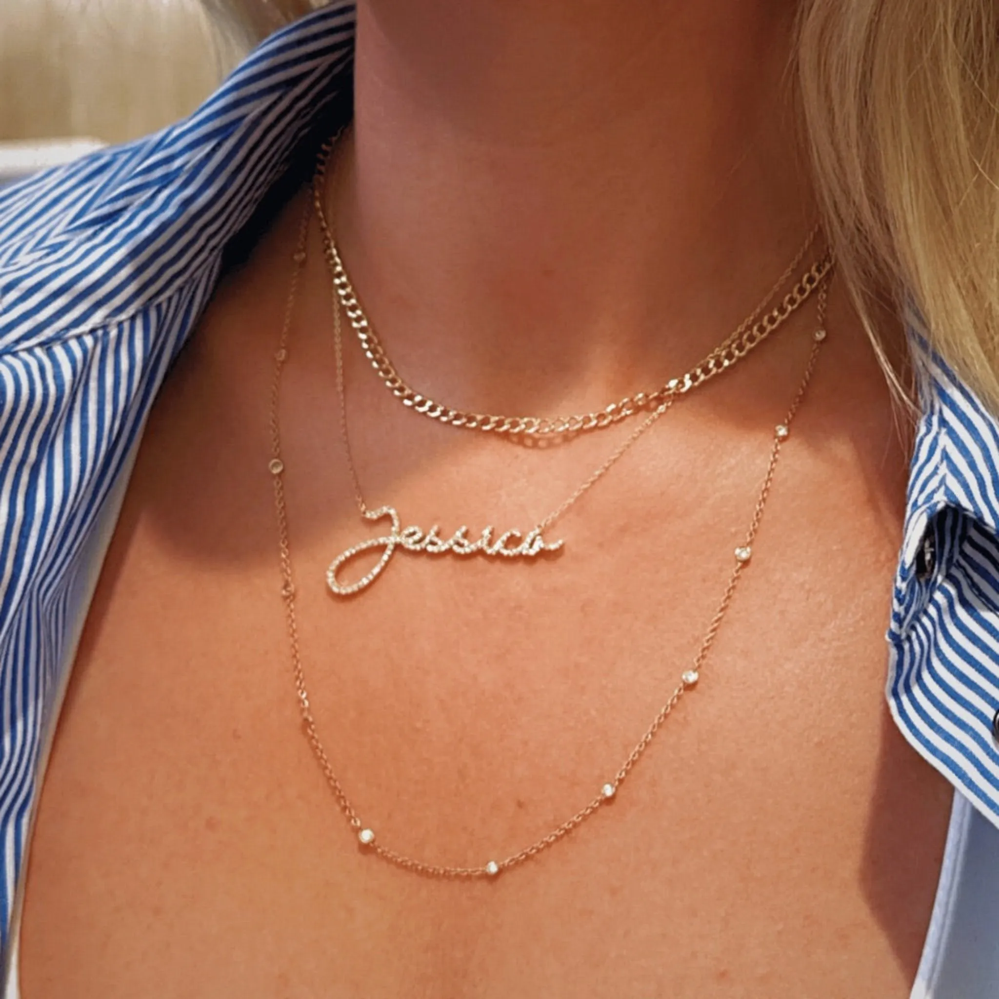 Script Diamond Name Necklace