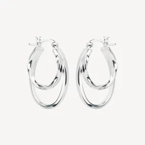 Sea of Change Silver Hoop Earrings