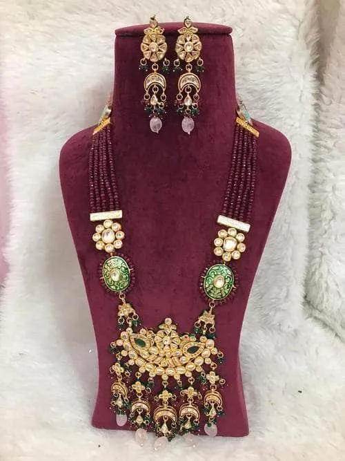 Semi Circular Kundan Pendant Set