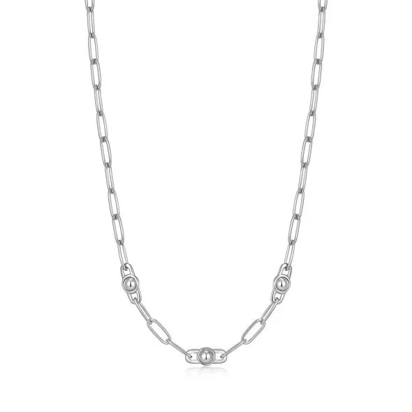 Silver Orb Link Chunky Chain Necklace