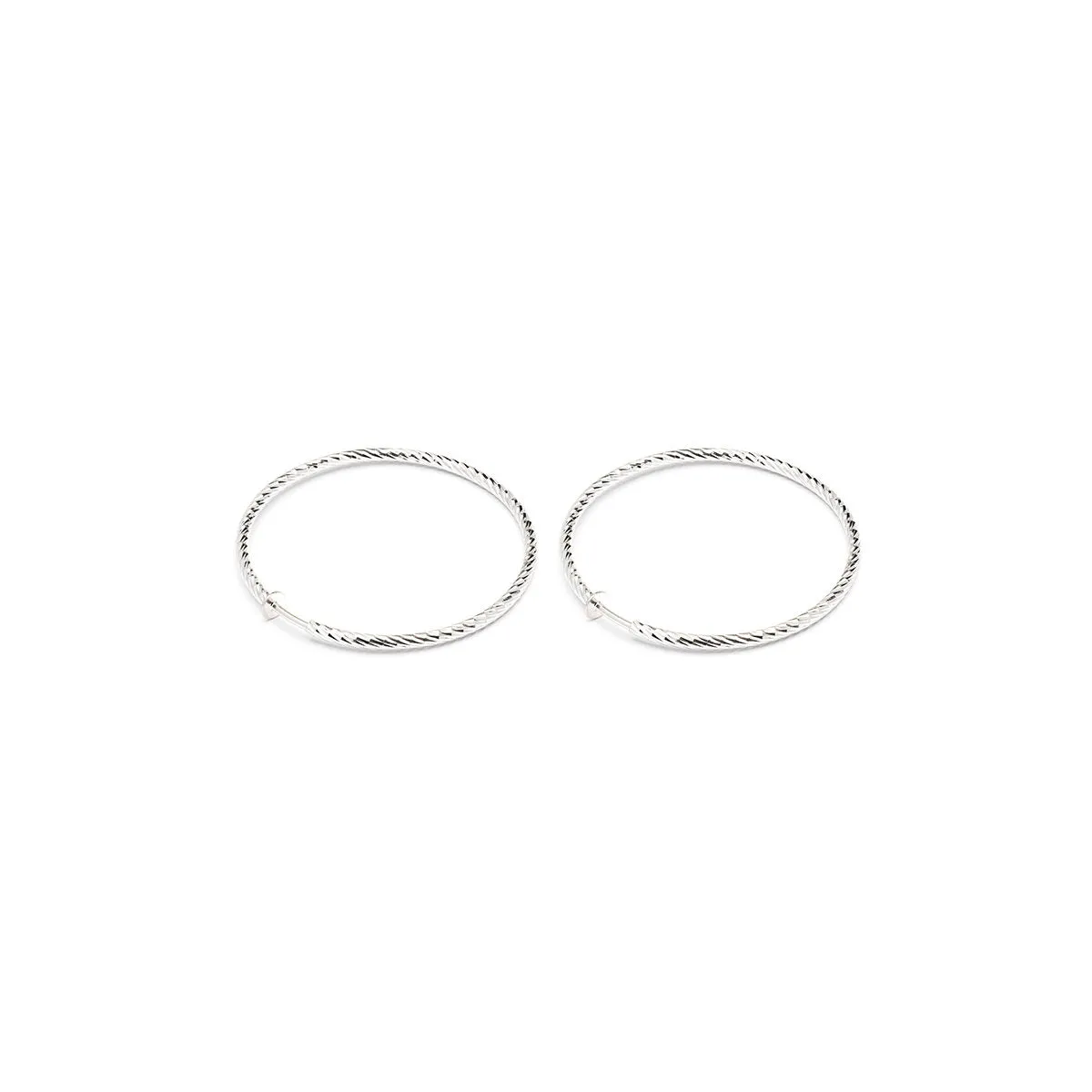 Silver Plated Oversized Spring Clip-On Hoop Earrings