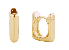 SJE310280 14K Dipped Rectangular Hoop Huggie Earrings