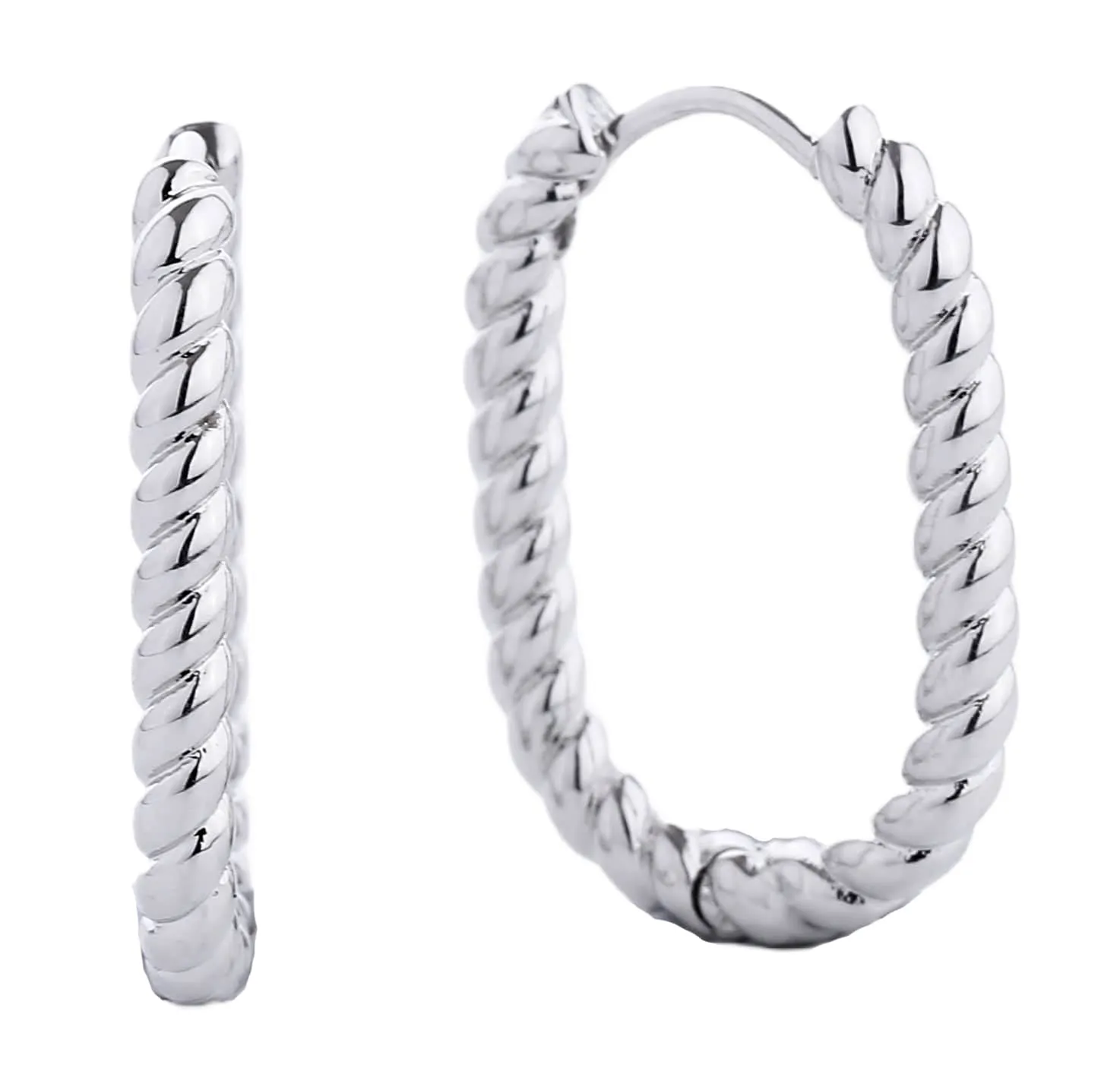 SJE310288 14K Dipped Twist Square Hoop Earrings