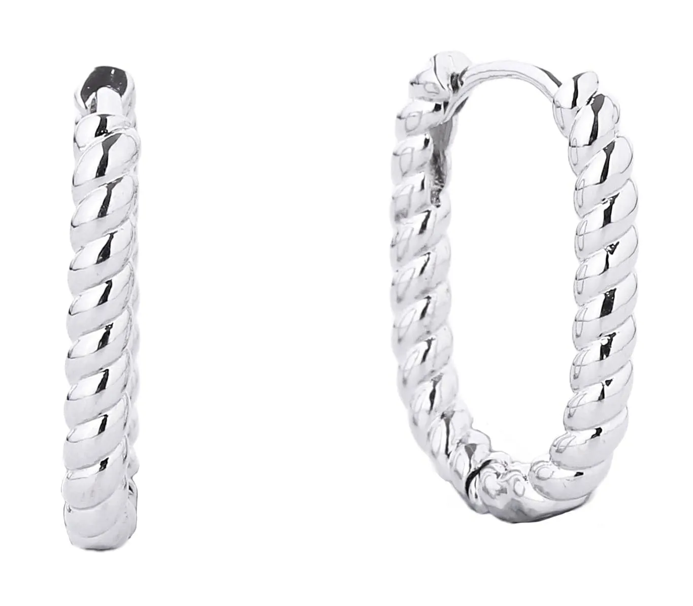 SJE310288 14K Dipped Twist Square Hoop Earrings