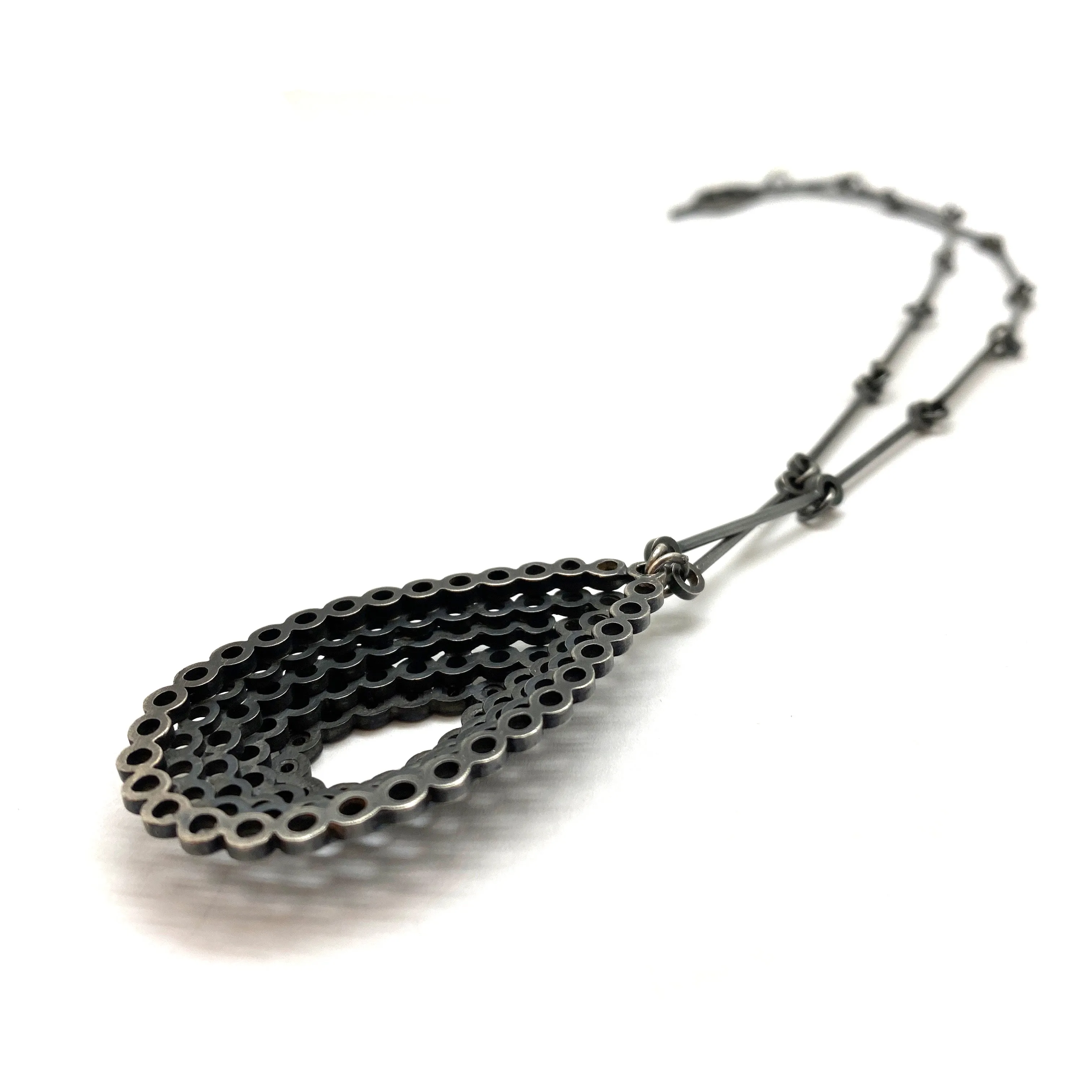 Stacked Diamond Teardrop Necklace