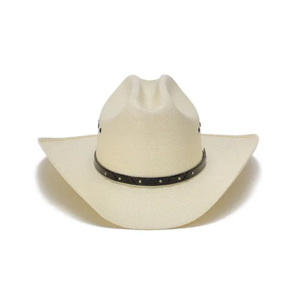 Stampede Hats - 50X Bangora Straw Western Hat with Criss Cross Stud Trim