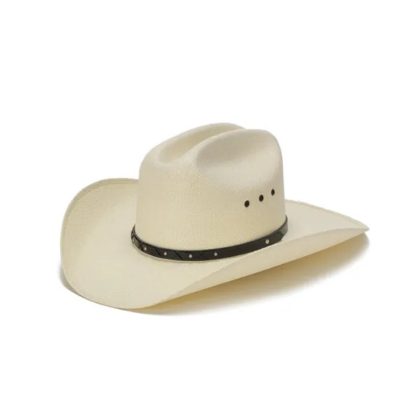 Stampede Hats - 50X Bangora Straw Western Hat with Criss Cross Stud Trim