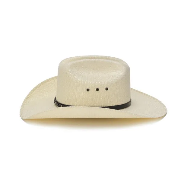 Stampede Hats - 50X Bangora Straw Western Hat with Criss Cross Stud Trim