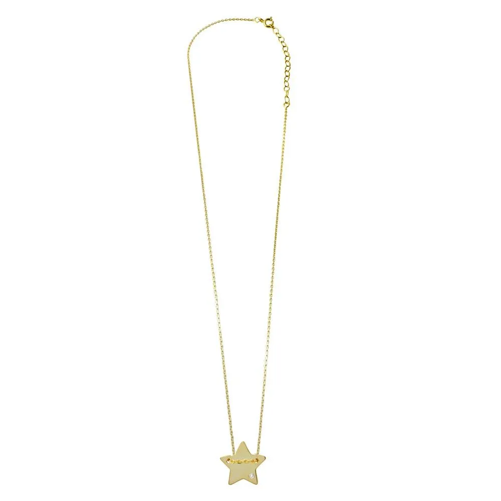 Star Shaped Necklace with CZ