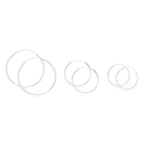 Sterling Silver 3 Piece Hoop Earring Set