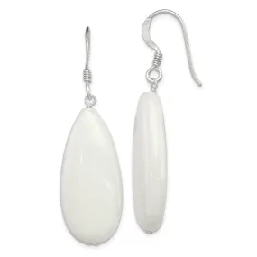 Sterling Silver White Jade Dangle Earrings