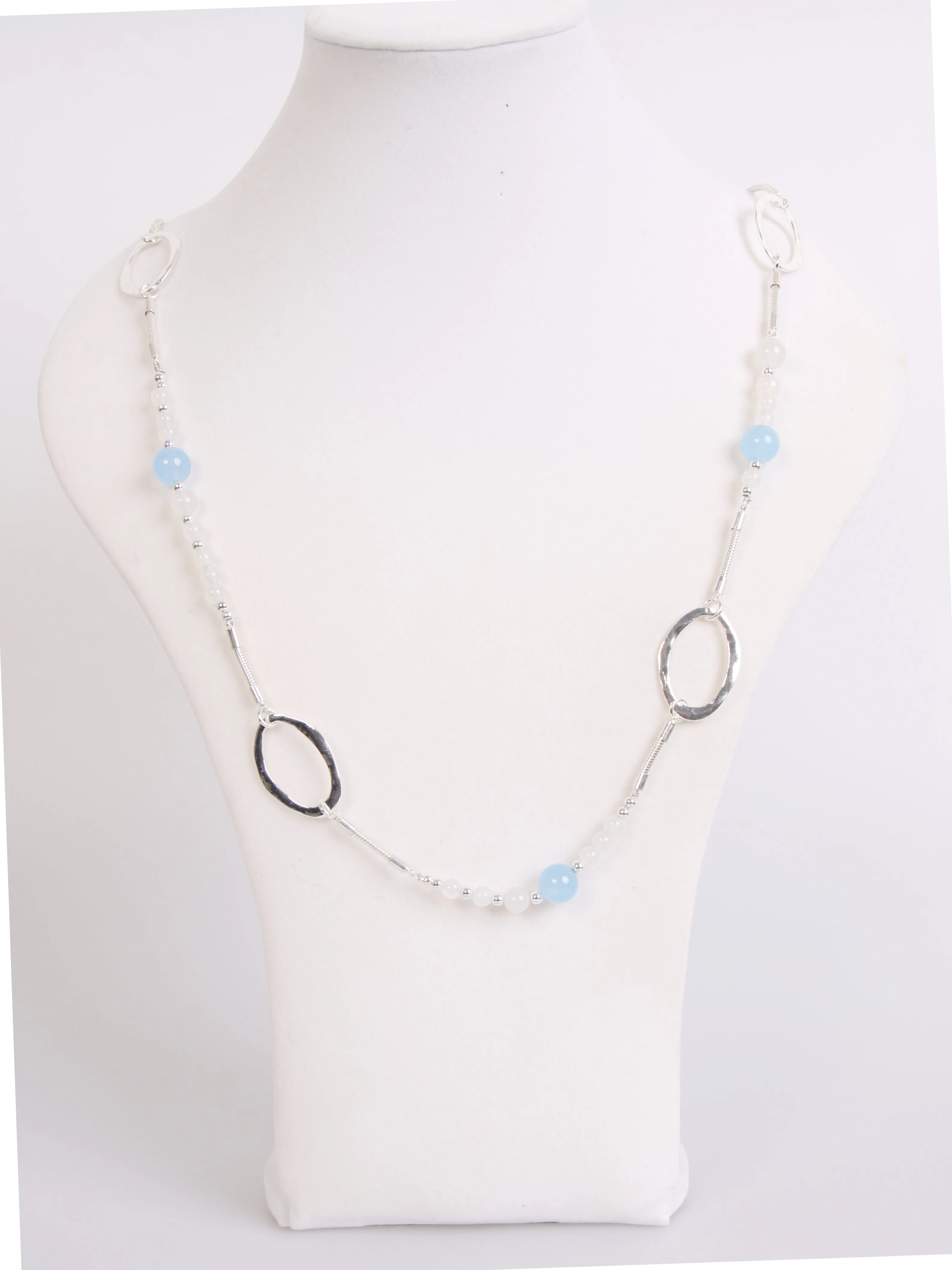 Stone Marble and abstract shape Long Necklace