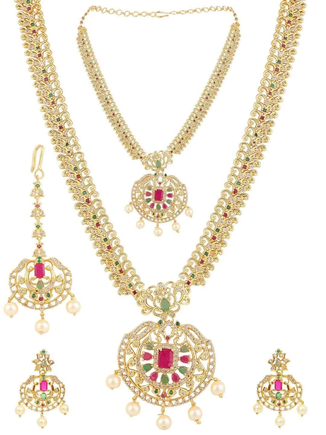 Stylish Ad Necklace Set With Drop Earrings