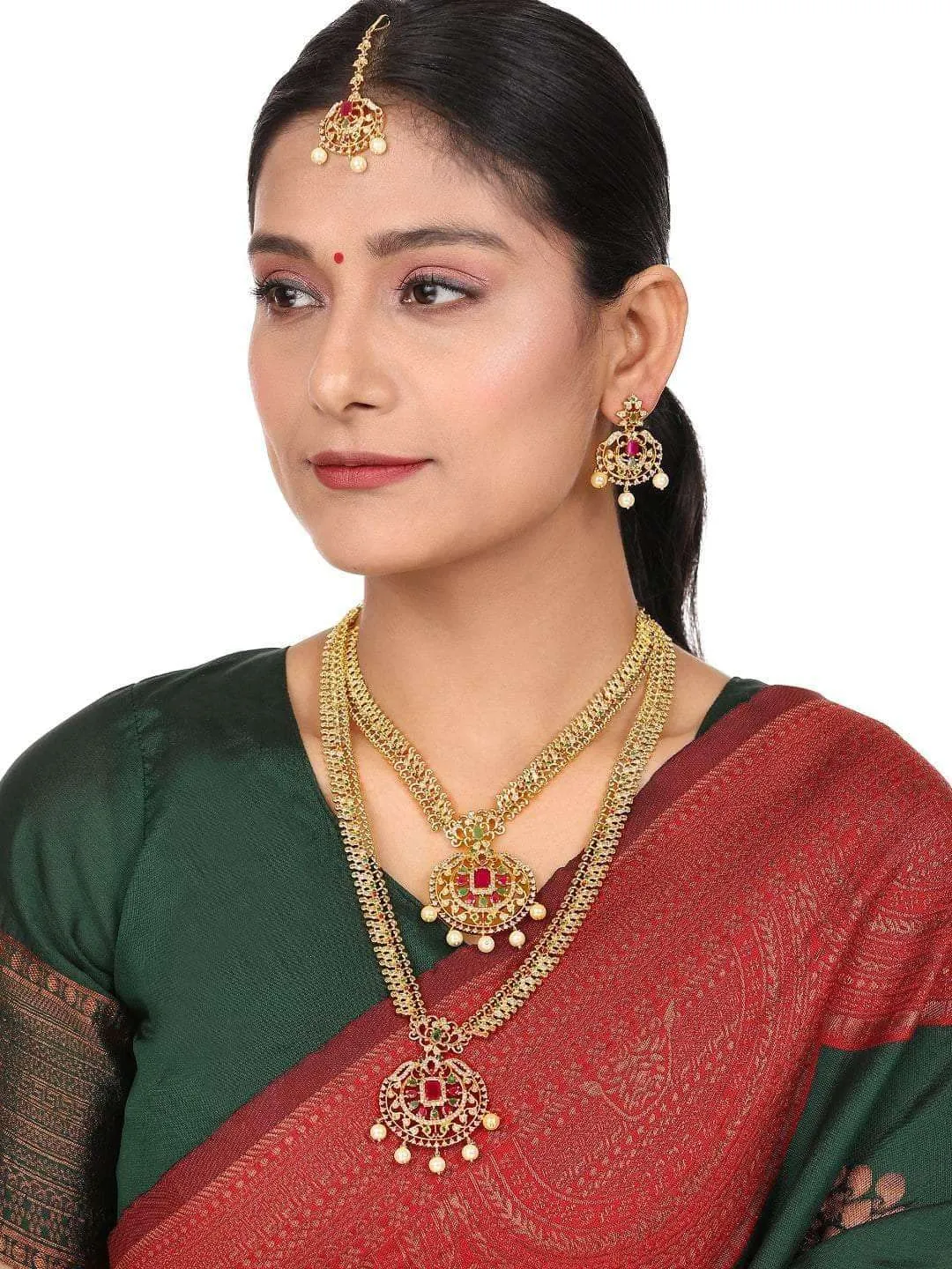 Stylish Ad Necklace Set With Drop Earrings