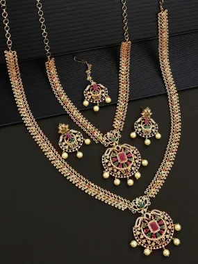 Stylish Ad Necklace Set With Drop Earrings