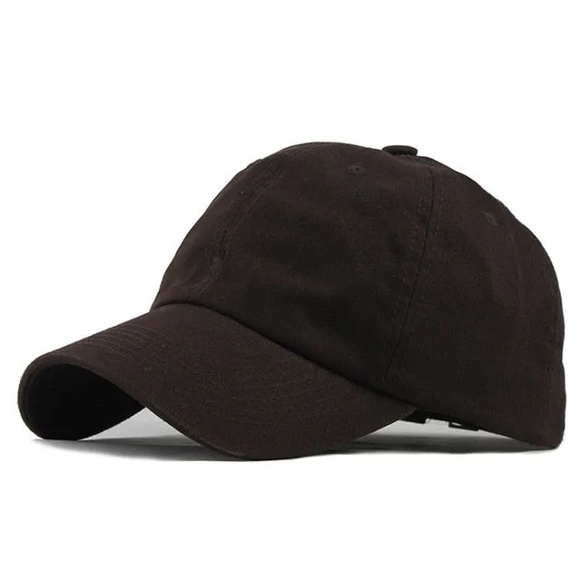 Summer Solid Color Cotton Snapback Baseball Cap