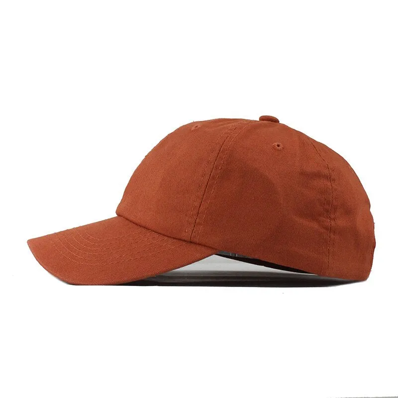 Summer Solid Color Cotton Snapback Baseball Cap