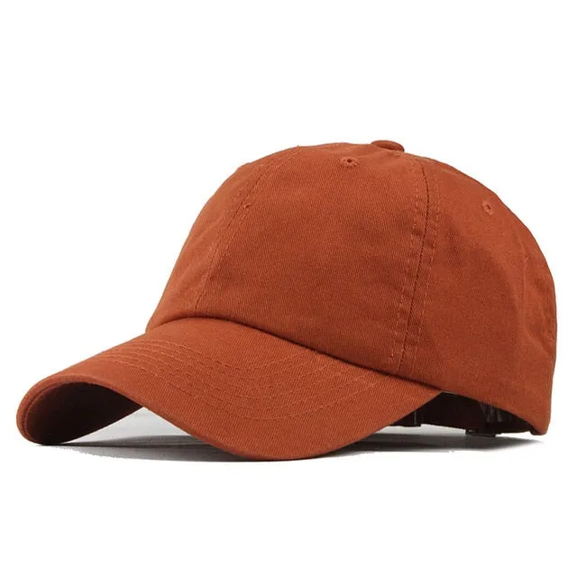 Summer Solid Color Cotton Snapback Baseball Cap