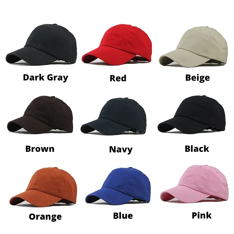 Summer Solid Color Cotton Snapback Baseball Cap