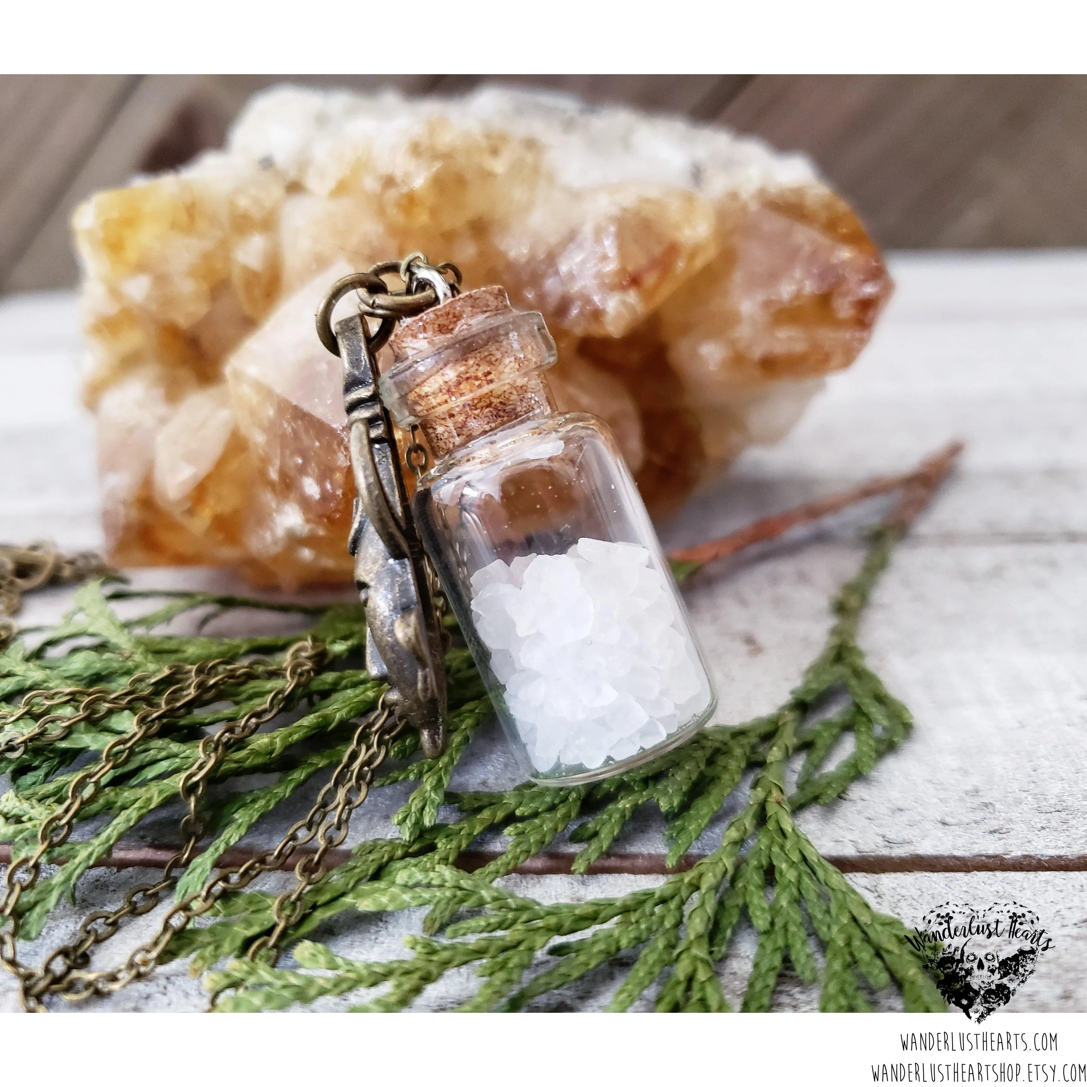 Supernatural salt vial amulet necklace