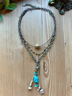 Tempting Turquoise Triple Drop Necklace