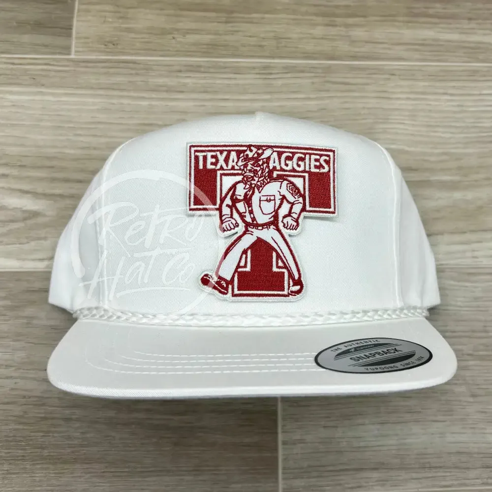 Texas A&M Aggies on White Classic Rope Hat