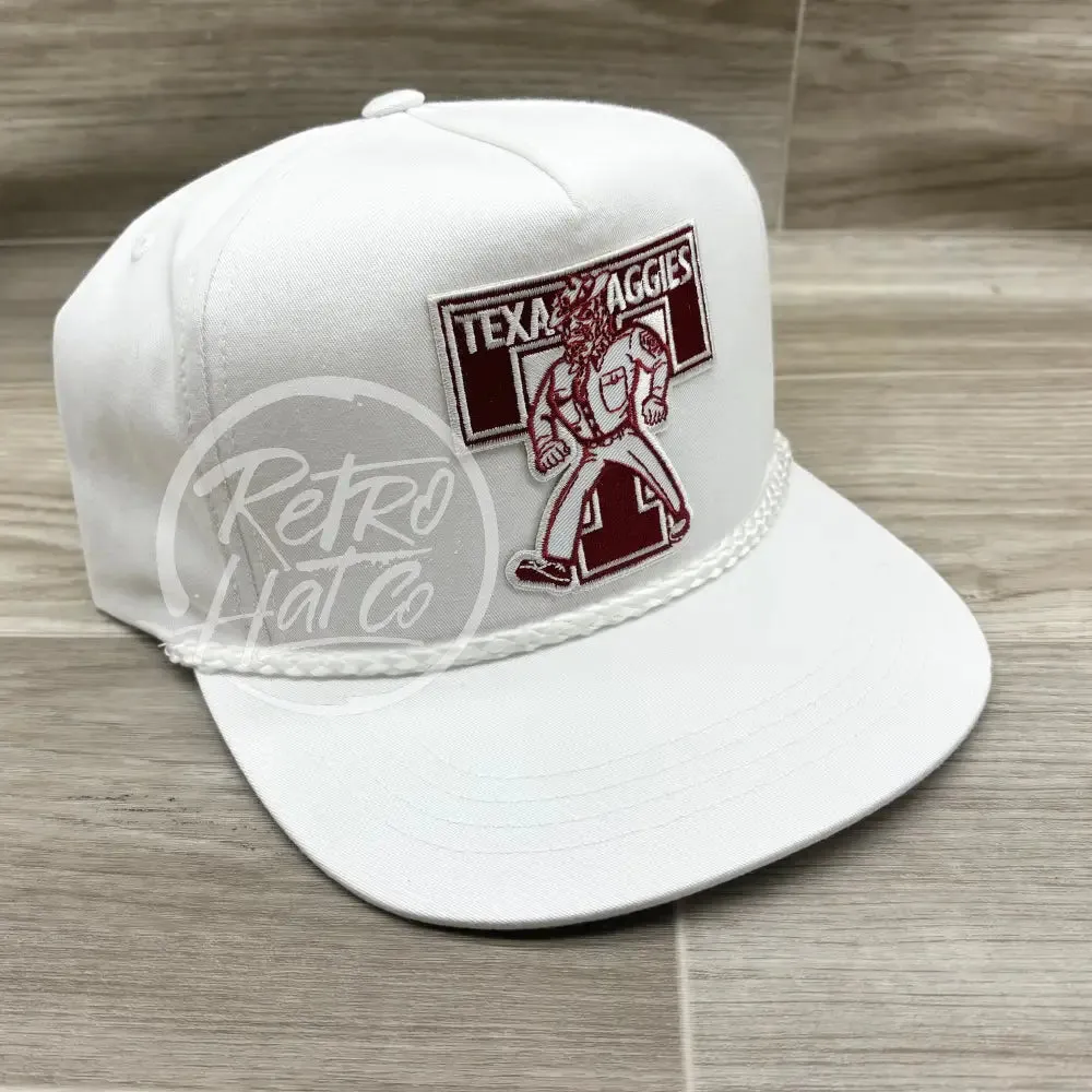 Texas A&M Aggies on White Classic Rope Hat