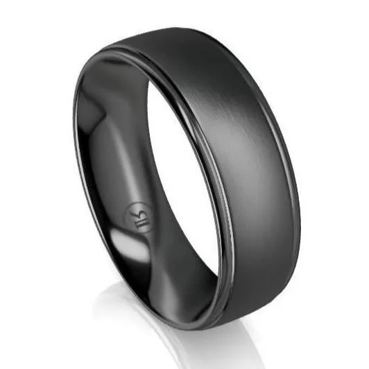 The Ashton Black Zirconium Wedding Ring