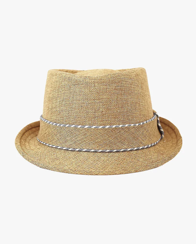 The Hat Depot - Cross Shape Top Paper Straw Fedora