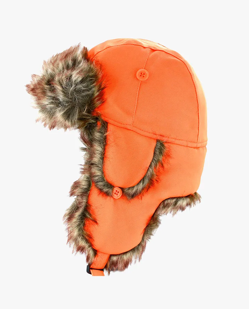 The Hat Depot - Plain Faux Fur Aviator Trapper