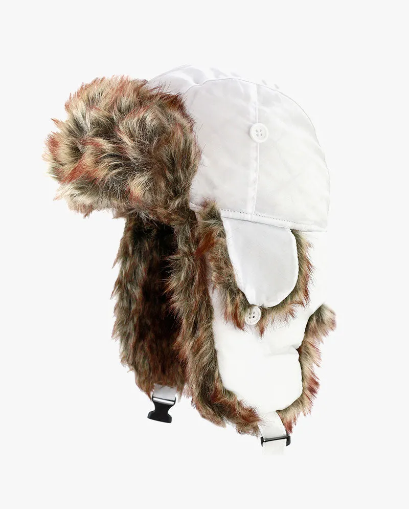 The Hat Depot - Plain Faux Fur Aviator Trapper